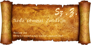 Széphegyi Zalán névjegykártya